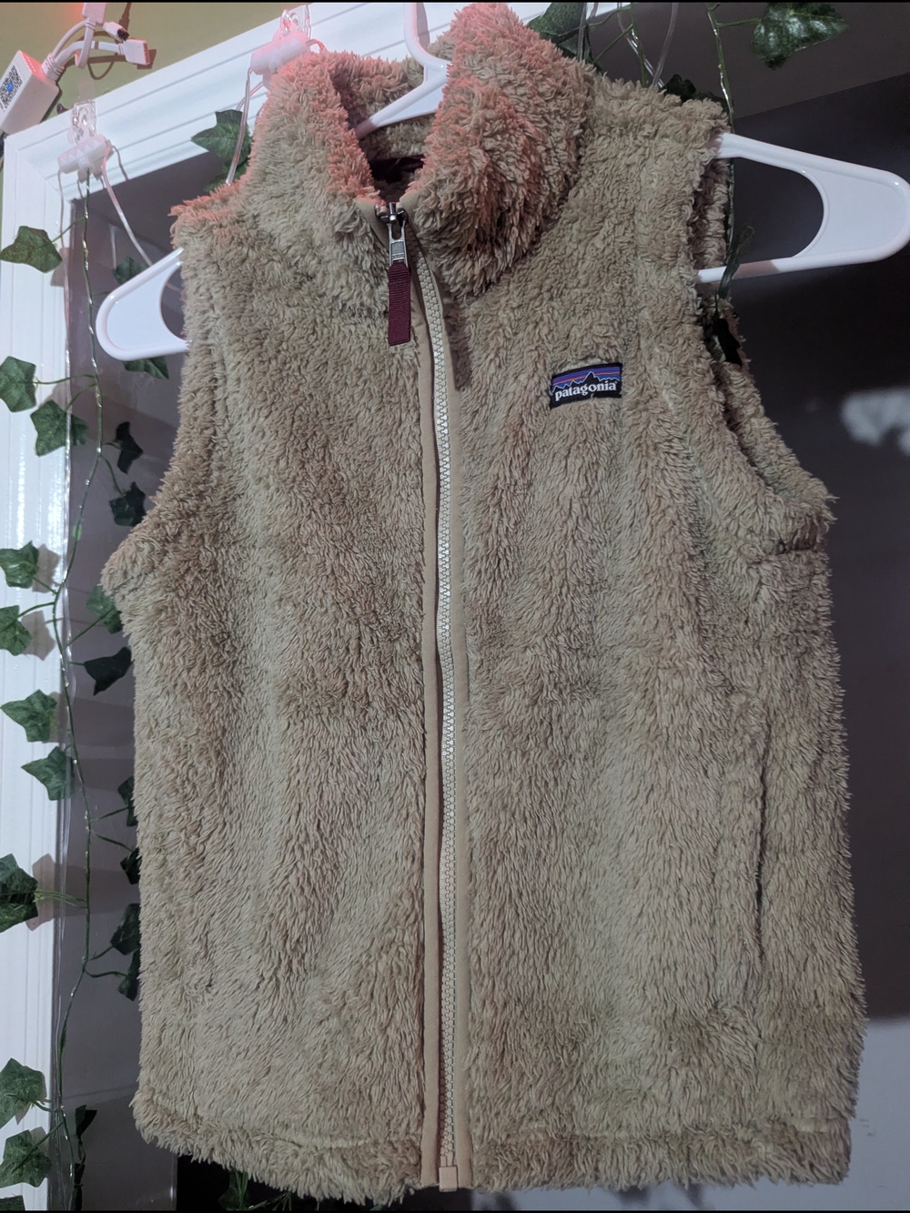 Patagonia Plush Fleece Vest in Beige